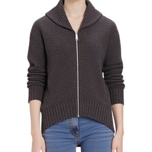 Aritzia TNA Telluride Chunky Wool Shawl Collar Cardigan  in Grey Size XXS